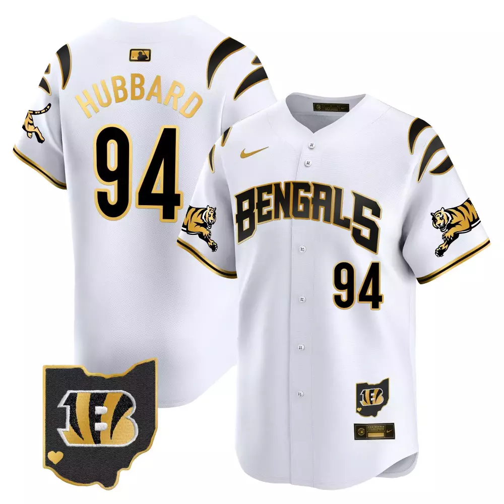 Hubbard Bengals Ohio Patch Gold Vapor Limited Jersey | All Stitched Fan Gear | For Men, Women & Youth