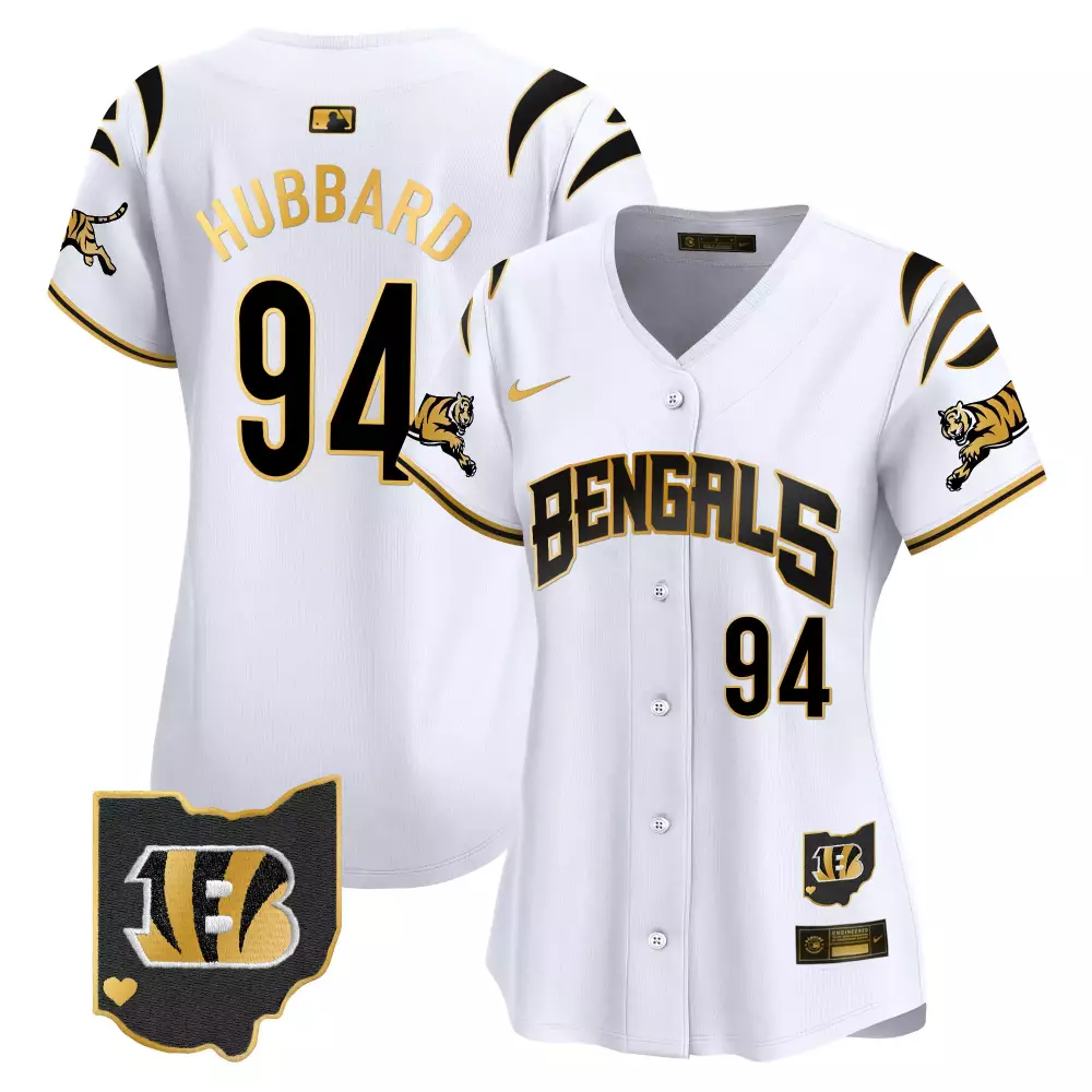 sam hubbard white gold womens cincinnati bengals vapor premier limited jersey all stitched