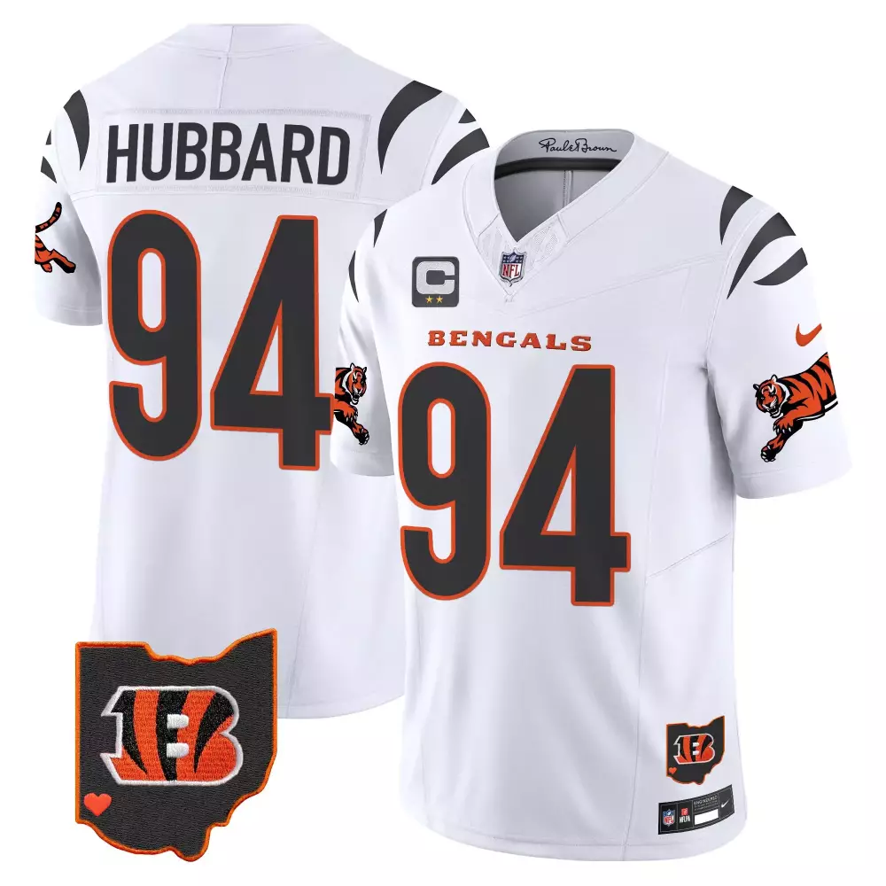 sam hubbard white mens cincinnati bengals 2024 vapor limited jersey all stitched