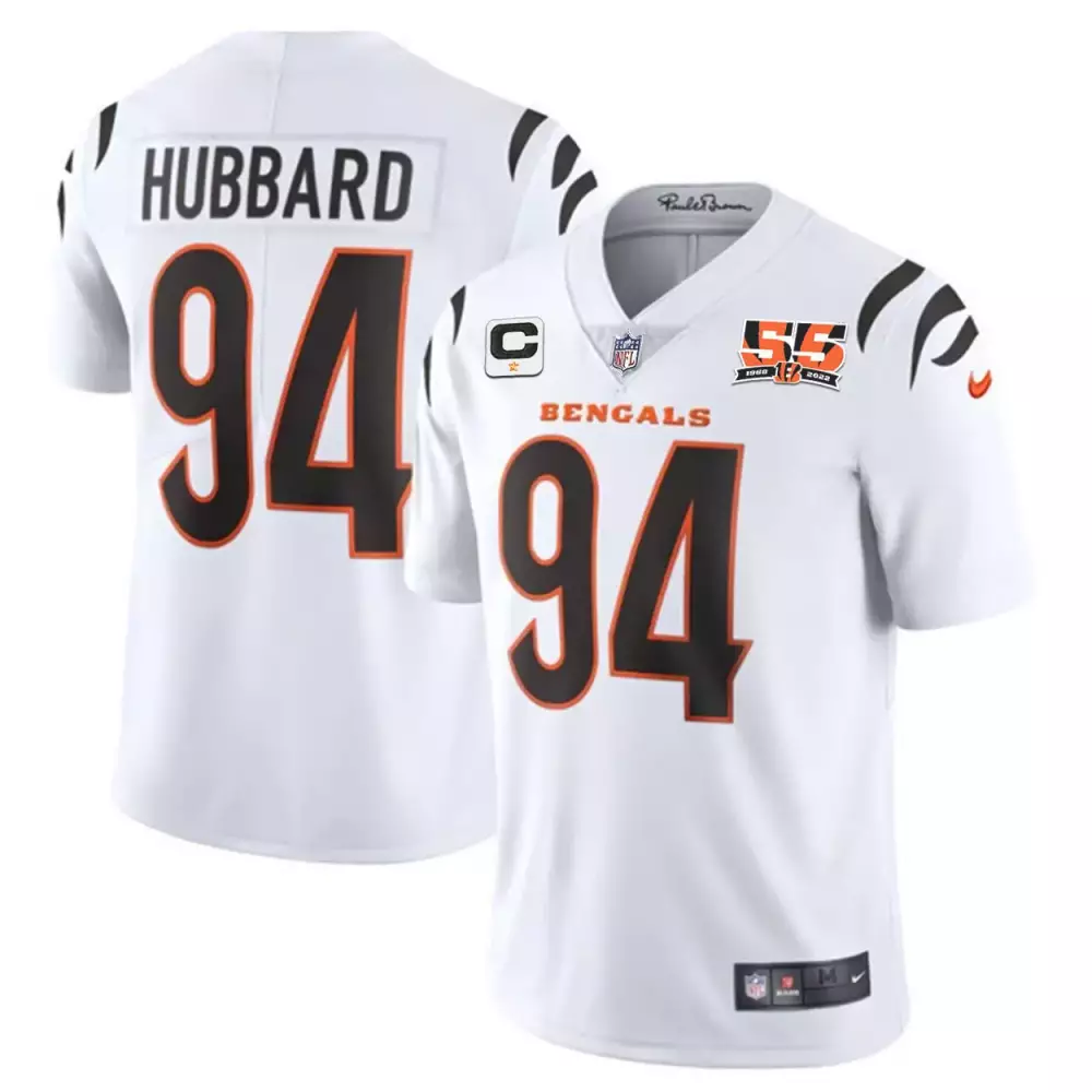 sam hubbard white mens cincinnati bengals 2024 vapor limited jersey all stitched
