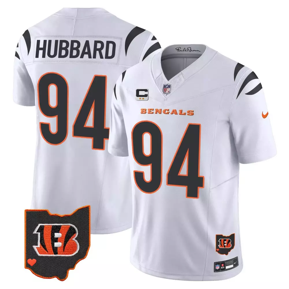 sam hubbard white mens cincinnati bengals 2024 vapor limited jersey all stitched