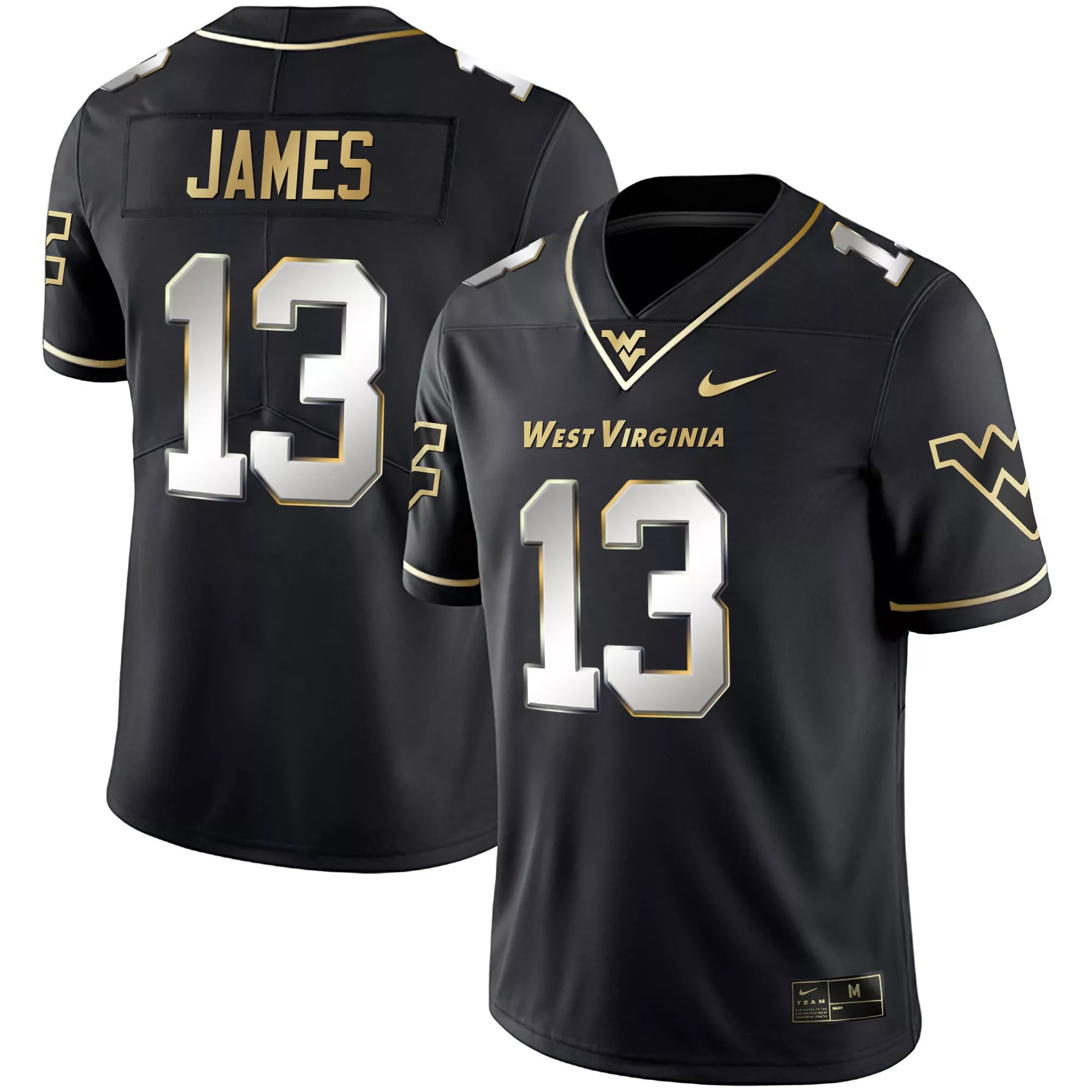 sam james black limited mens west virginia mountaineers black limited gold vapor jersey all stitched