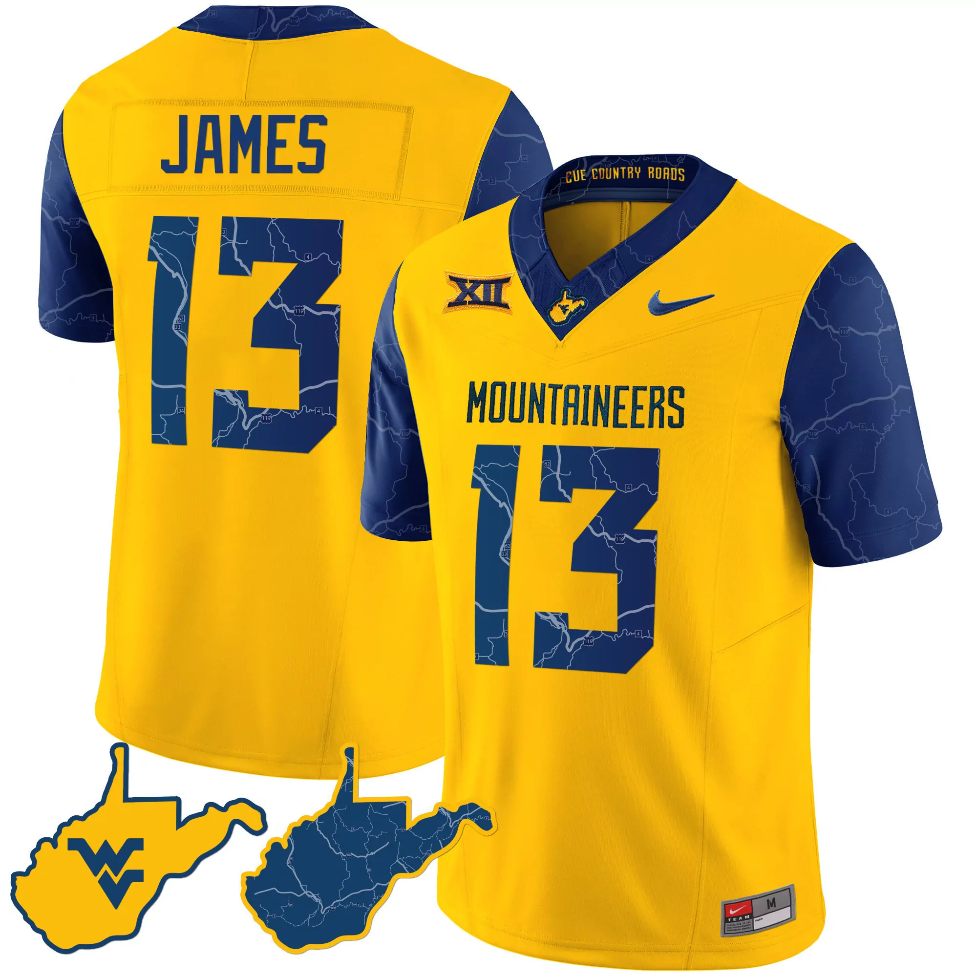 sam james black limited mens west virginia mountaineers black limited gold vapor jersey all stitched