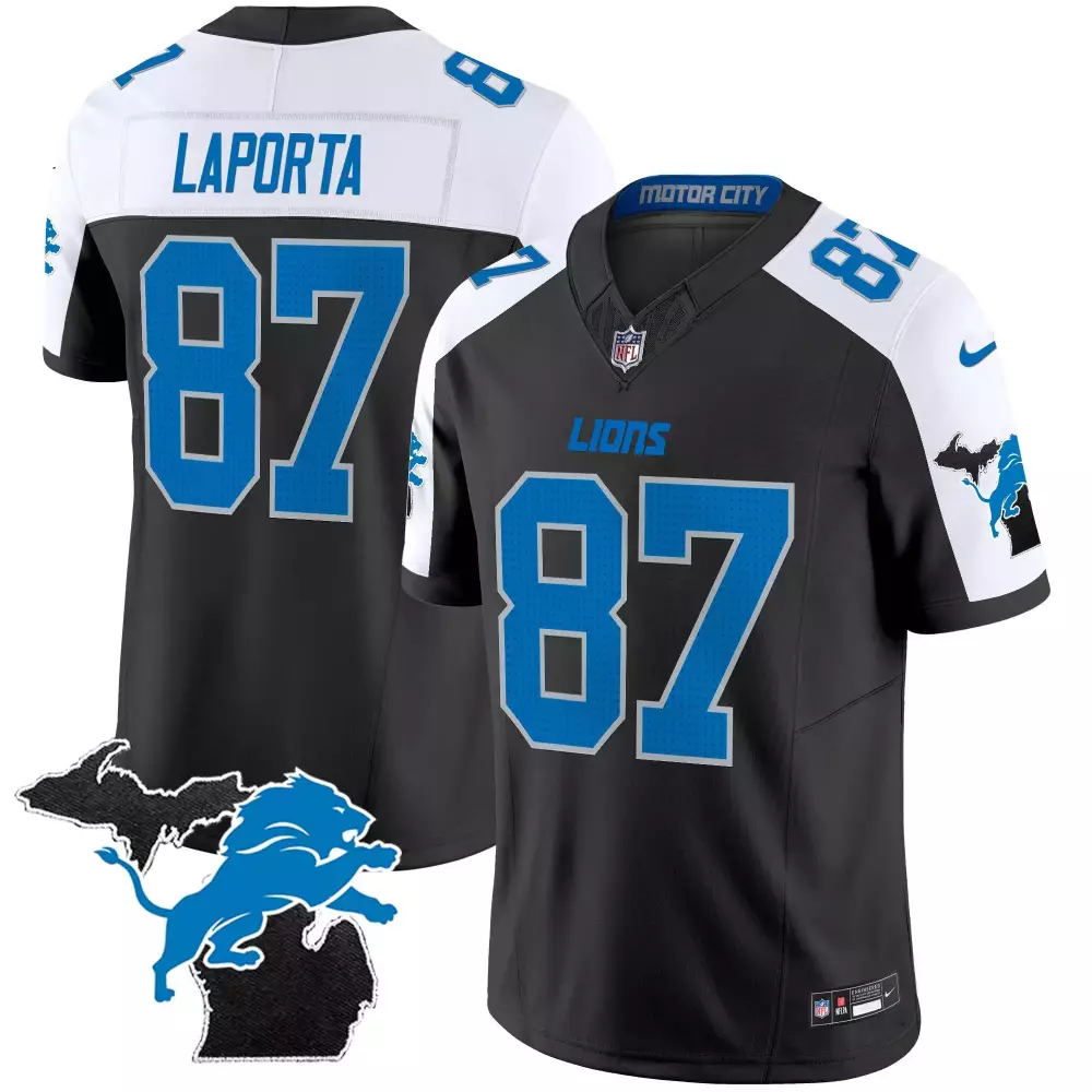 sam laporta alternate mens detroit lions 2024 michigan 90th year patch vapor jersey all stitched