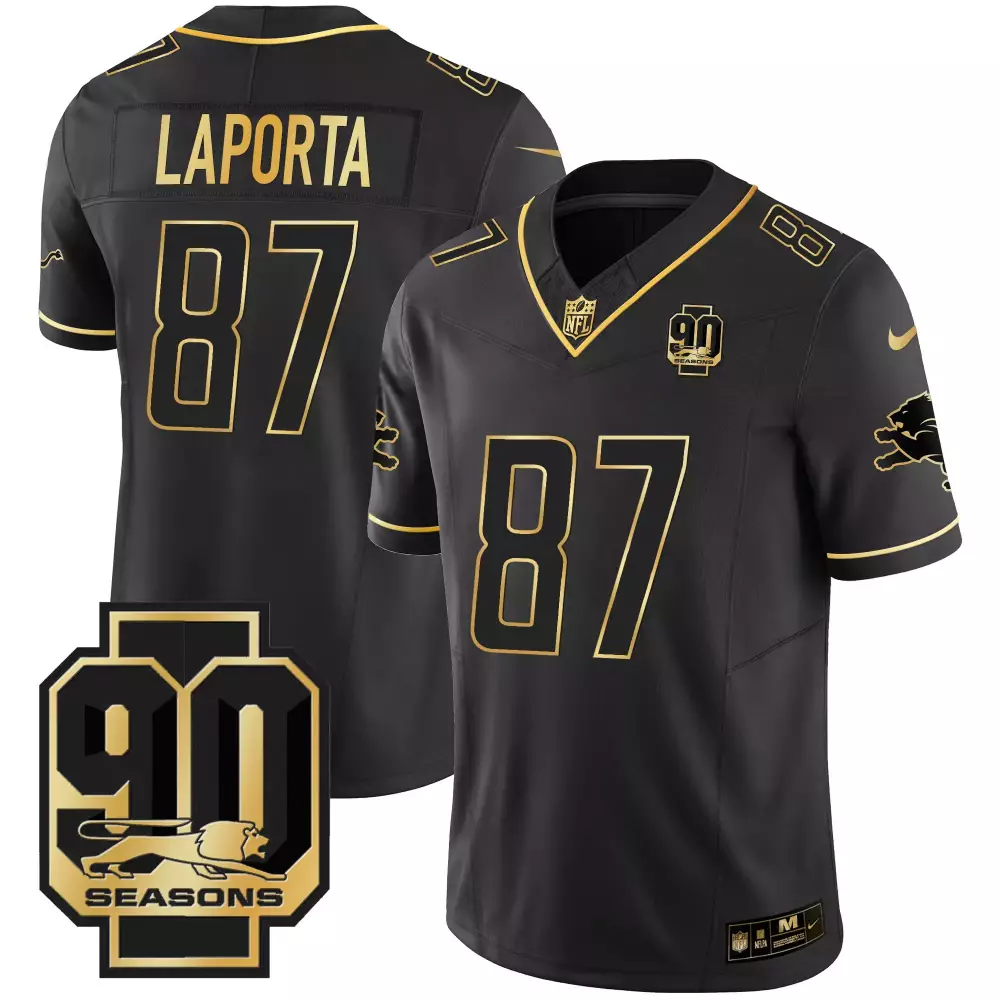 Sam Laporta Detroit Lions 90th John Madden Patch Gray Jersey | Stitched Fan Gear for Women