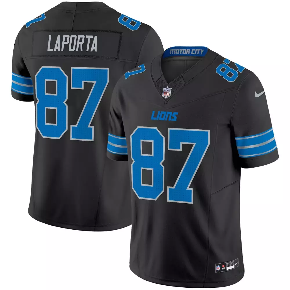 Sam Laporta Detroit Lions 2024 Black Jersey | NFC North Division Champions Patch | Vapor Limited Edition for Women