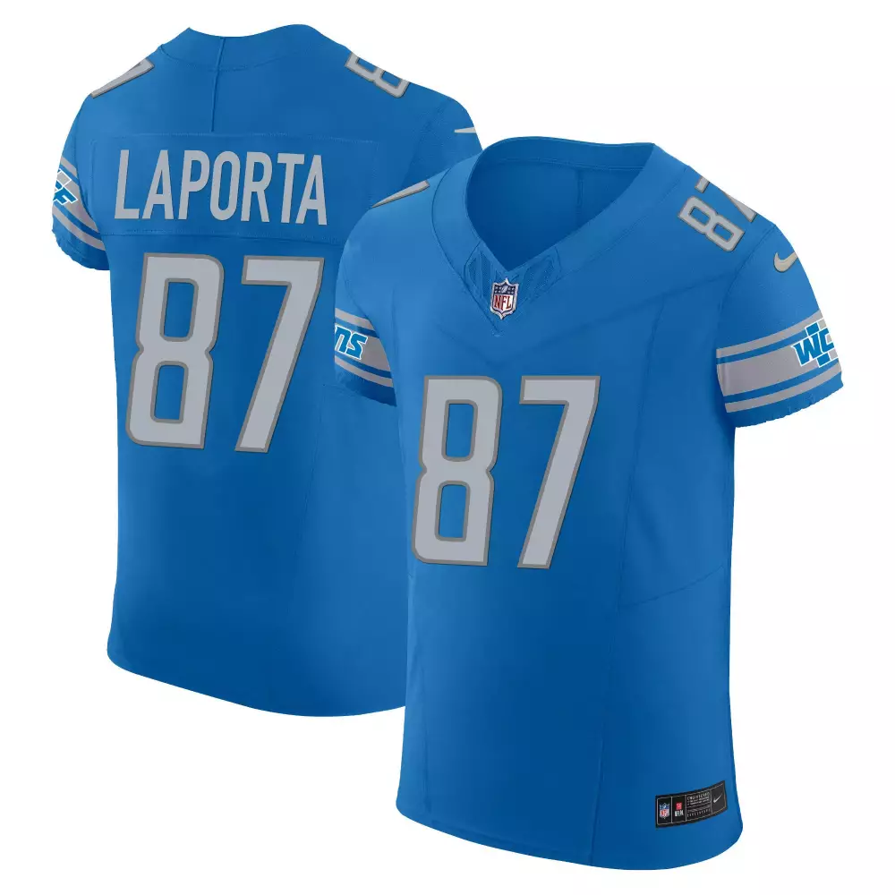 Sam Laporta Blue Men's Detroit Lions Vapor Elite Jersey | Stitched Limited Edition | For Men, Women & Youth