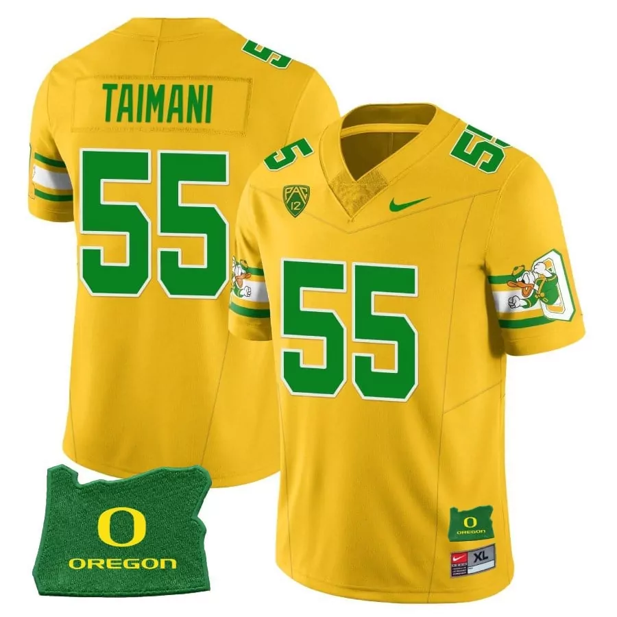 sam taimani yellow mens oregon ducks ducks mighty oregon ducks 1984 throwback jersey v2 oregon ducks state stitched
