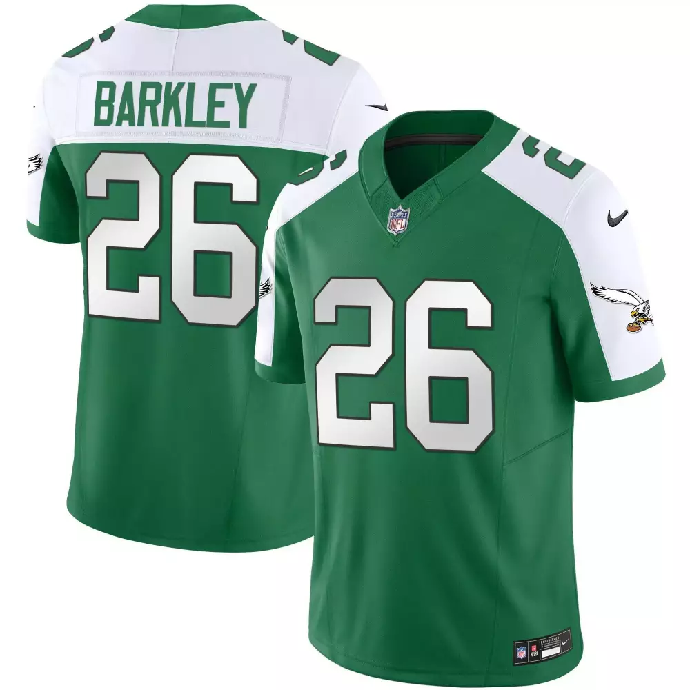 Saquon Barkley Philadelphia Eagles Throwback Kelly Green Vapor Limited Jersey | All Stitched | For Men, Women & Youth