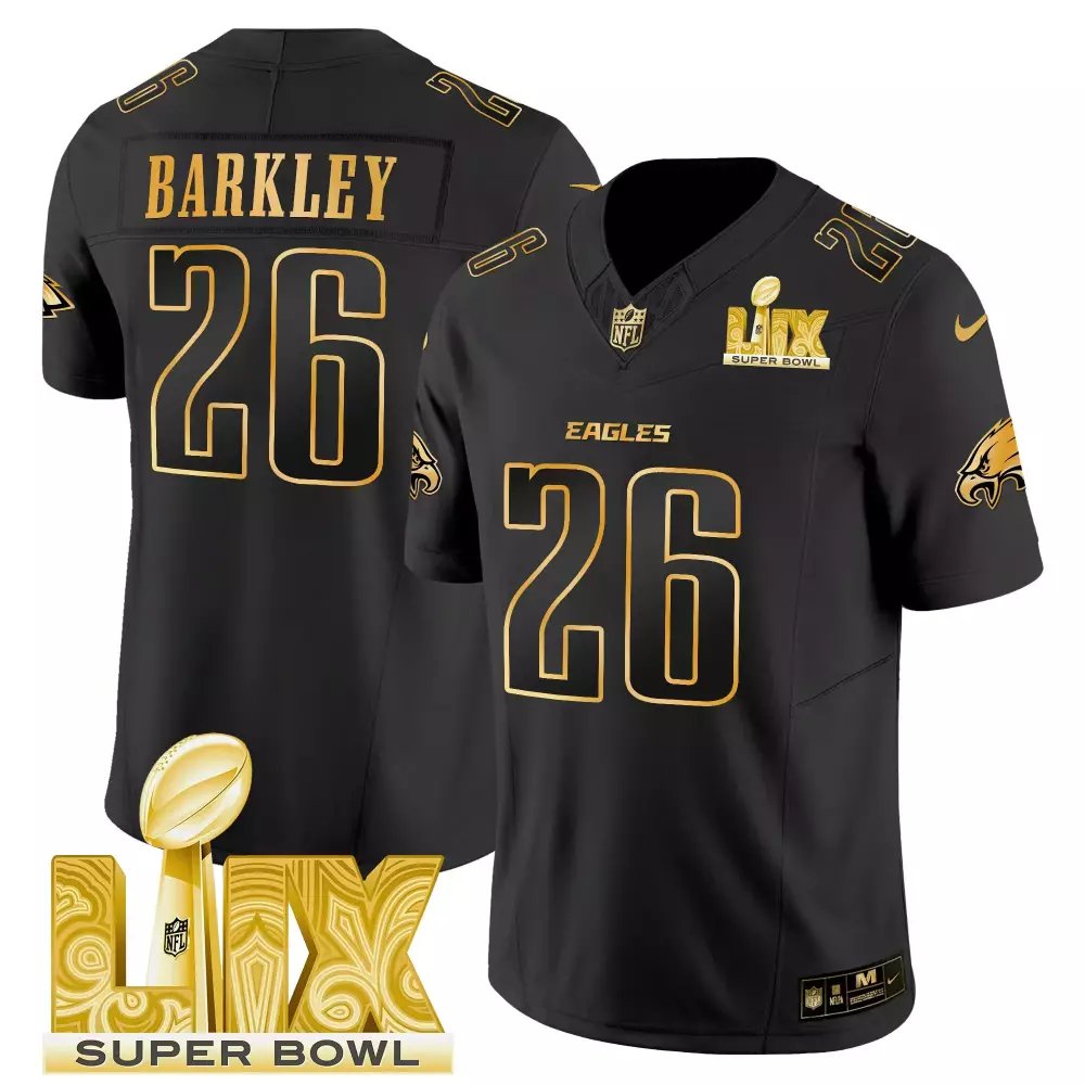 Saquon Barkley Philadelphia Eagles Super Bowl LIX Gold Vapor Limited Jersey | Stitched Fan Gear for Men, Women & Youth