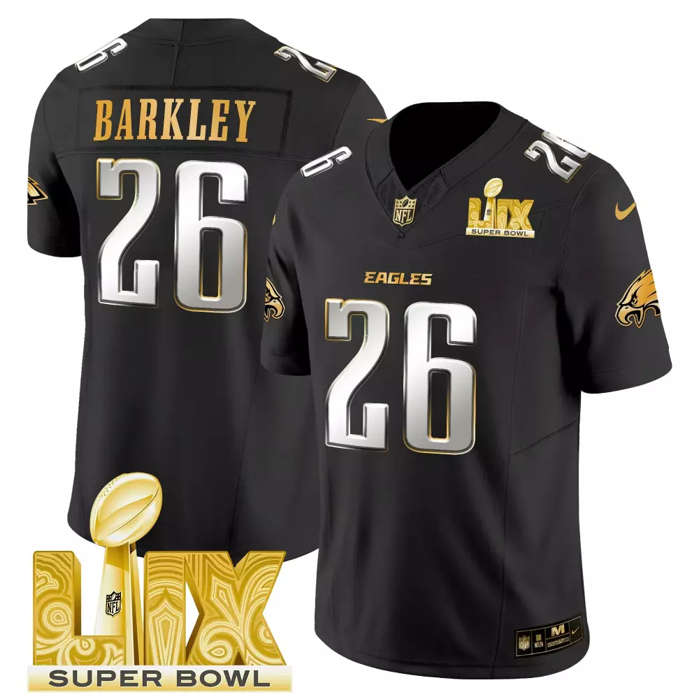 Saquon Barkley Philadelphia Eagles Super Bowl LIX Gold Vapor Limited Jersey | Stitched Fan Gear for Men, Women & Youth