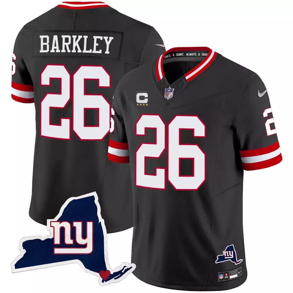saquon barkley black limited mens new york giants vapor gold jersey all stitched