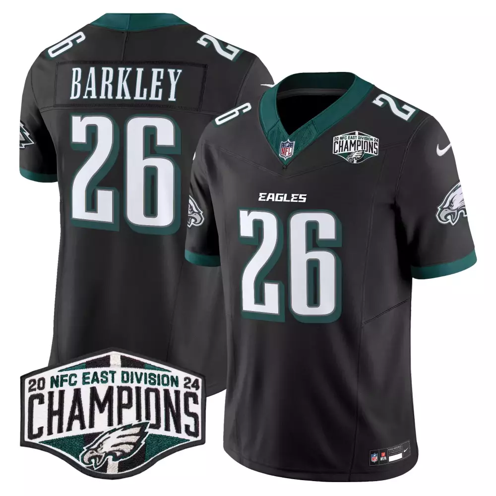 Saquon Barkley Philadelphia Eagles Jerome Brown Patch Black Kelly Green Alternate Jersey V2 | Men's Fan Gear | For Men, Women & Youth