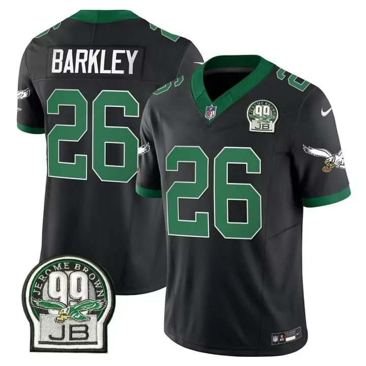 saquon barkley black mens philadelphia eagles autism foundation patch vapor limited jersey all stitched