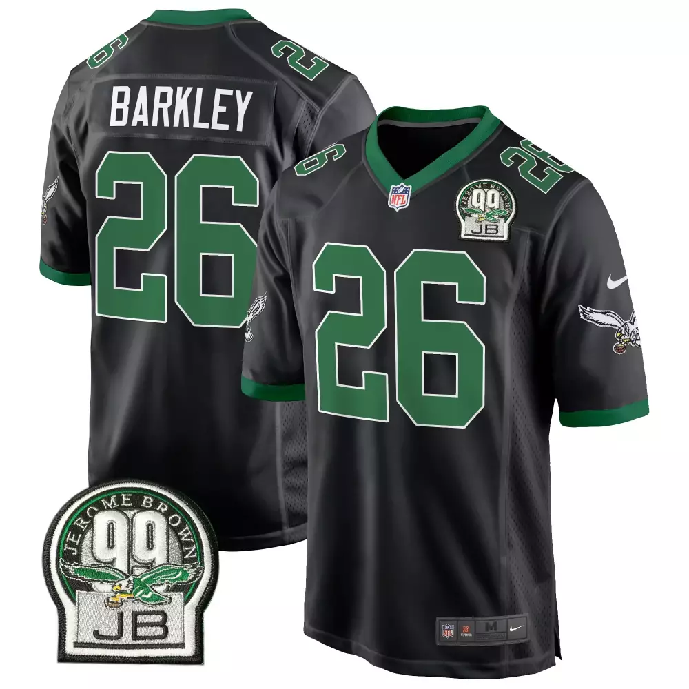 saquon barkley black mens philadelphia eagles autism foundation patch vapor limited jersey all stitched