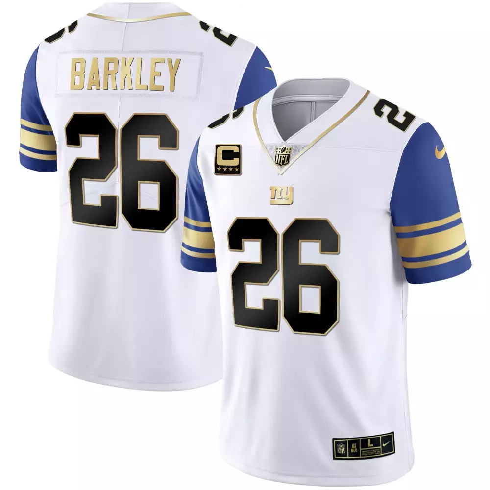 saquon barkley color sleeve mens new york giants vapor gold jersey all stitched