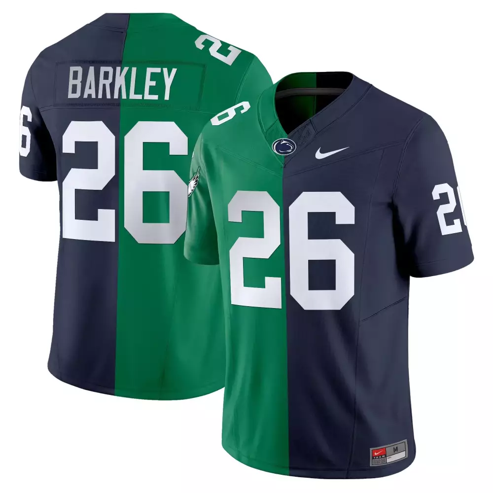 saquon barkley eagles youth penn state nittany lions and philadelphia eagles split vapor limited jersey all stitched