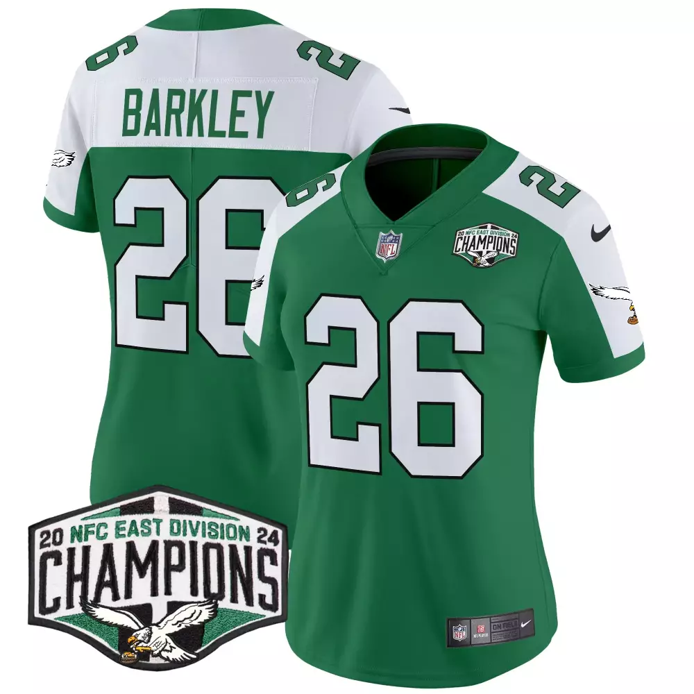 Saquon Barkley Philadelphia Eagles 2024 NFC East Division Champions Kelly Green Vapor Limited Jersey | For Men, Women & Youth