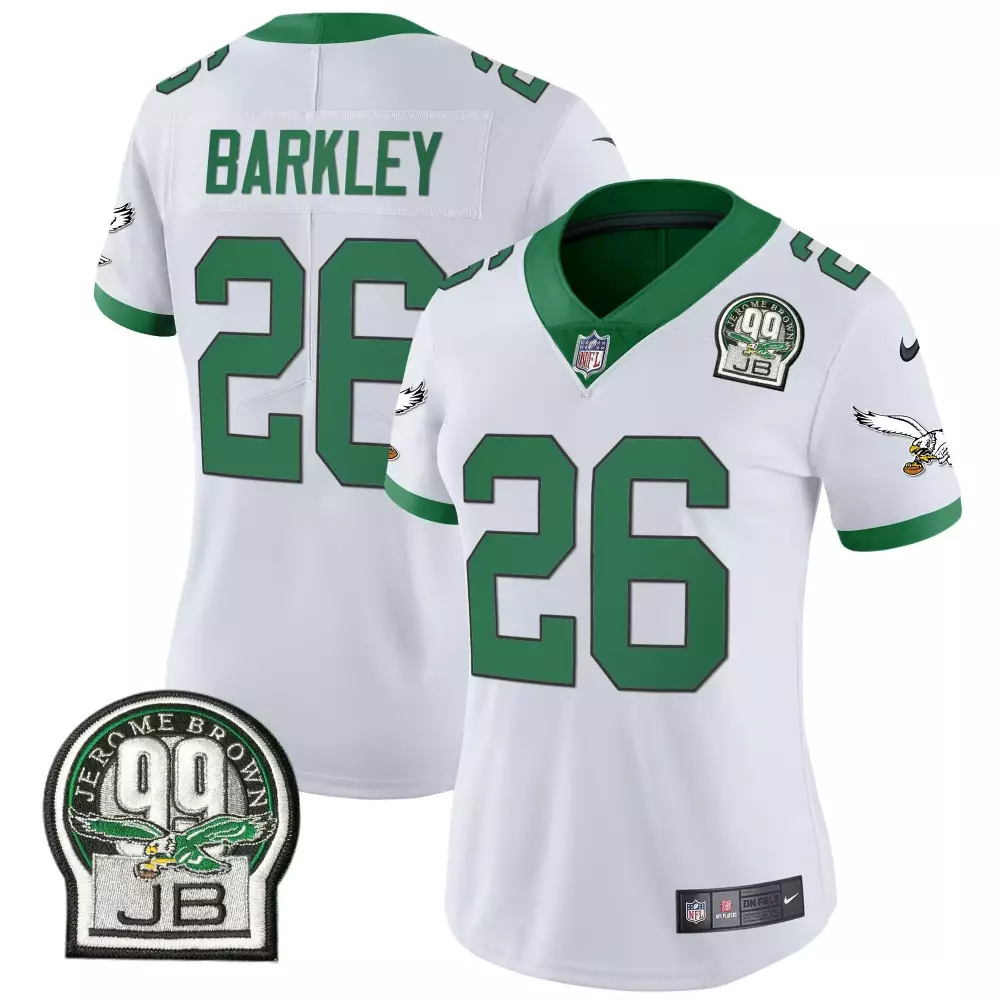 saquon barkley kelly white mens philadelphia eagles super bowl lix patch vapor limited jersey all stitched