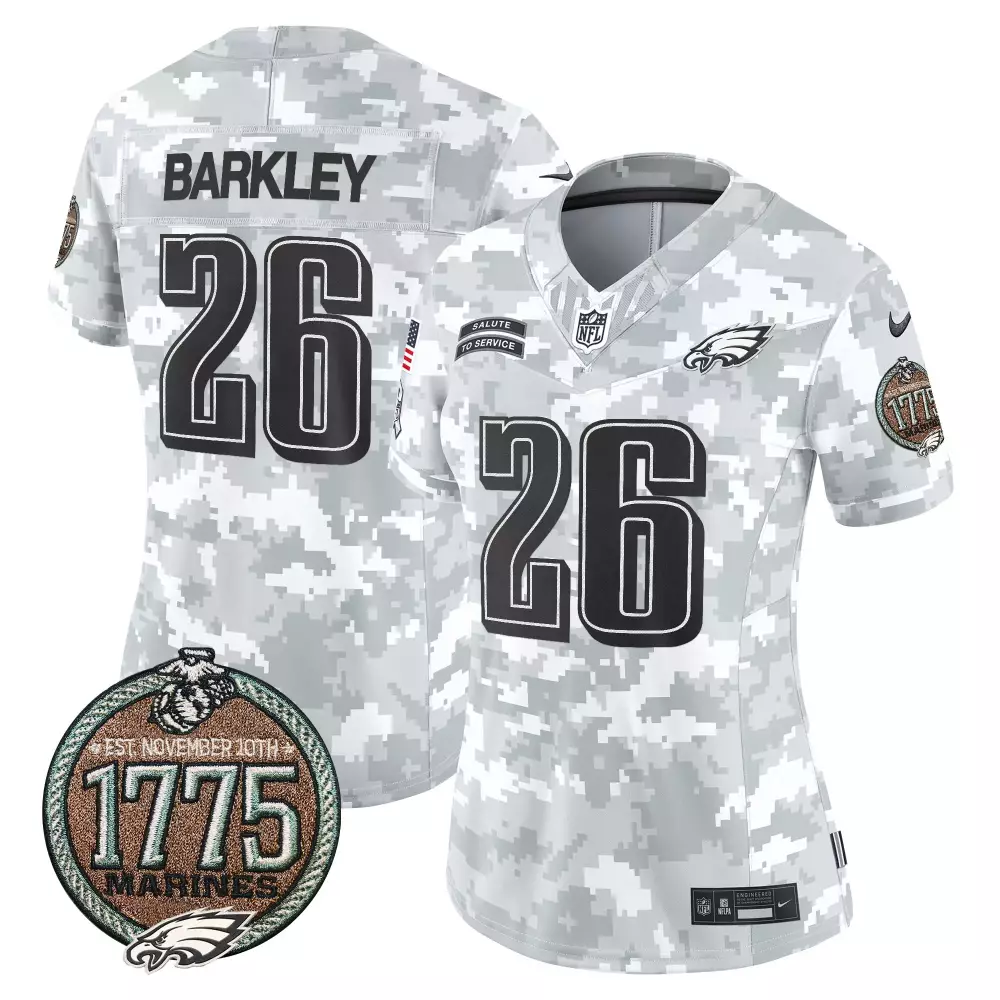 saquon barkley marines mens philadelphia eagles 2024 salute to service establishment year patch vapor limited jersey all