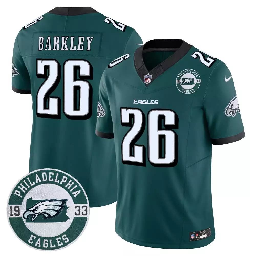 saquon barkley midnight green mens philadelphia eagles 2024 practice vapor limited jersey all stitched