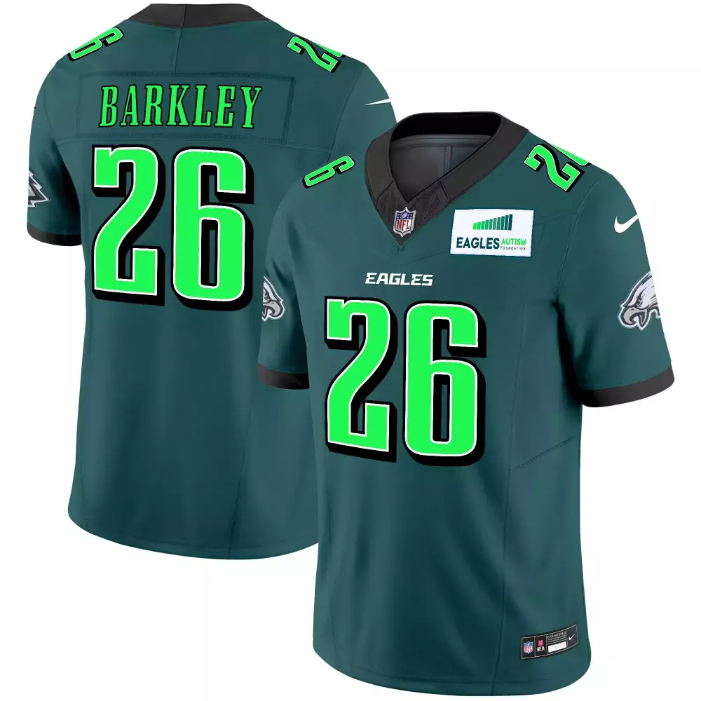 saquon barkley midnight green mens philadelphia eagles 2024 practice vapor limited jersey all stitched