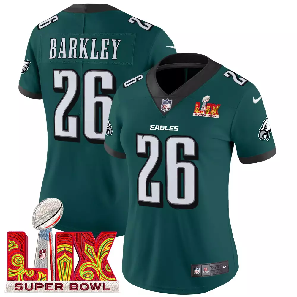 saquon barkley midnight green womens philadelphia eagles 2024 nfc east division champions vapor limited jersey all stitc