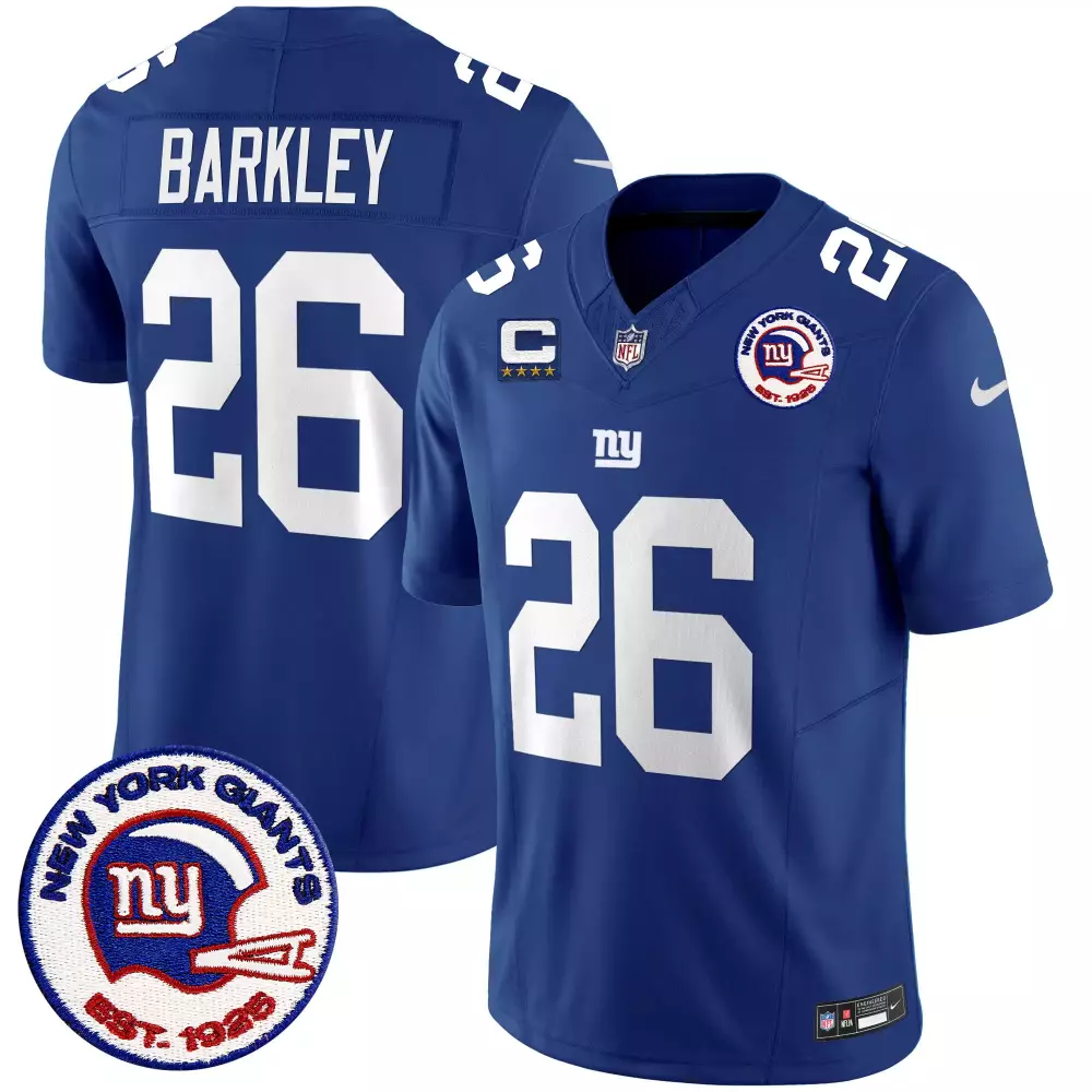 saquon barkley royal mens san francisco giants est 1925 patch vapor limited jersey all stitched