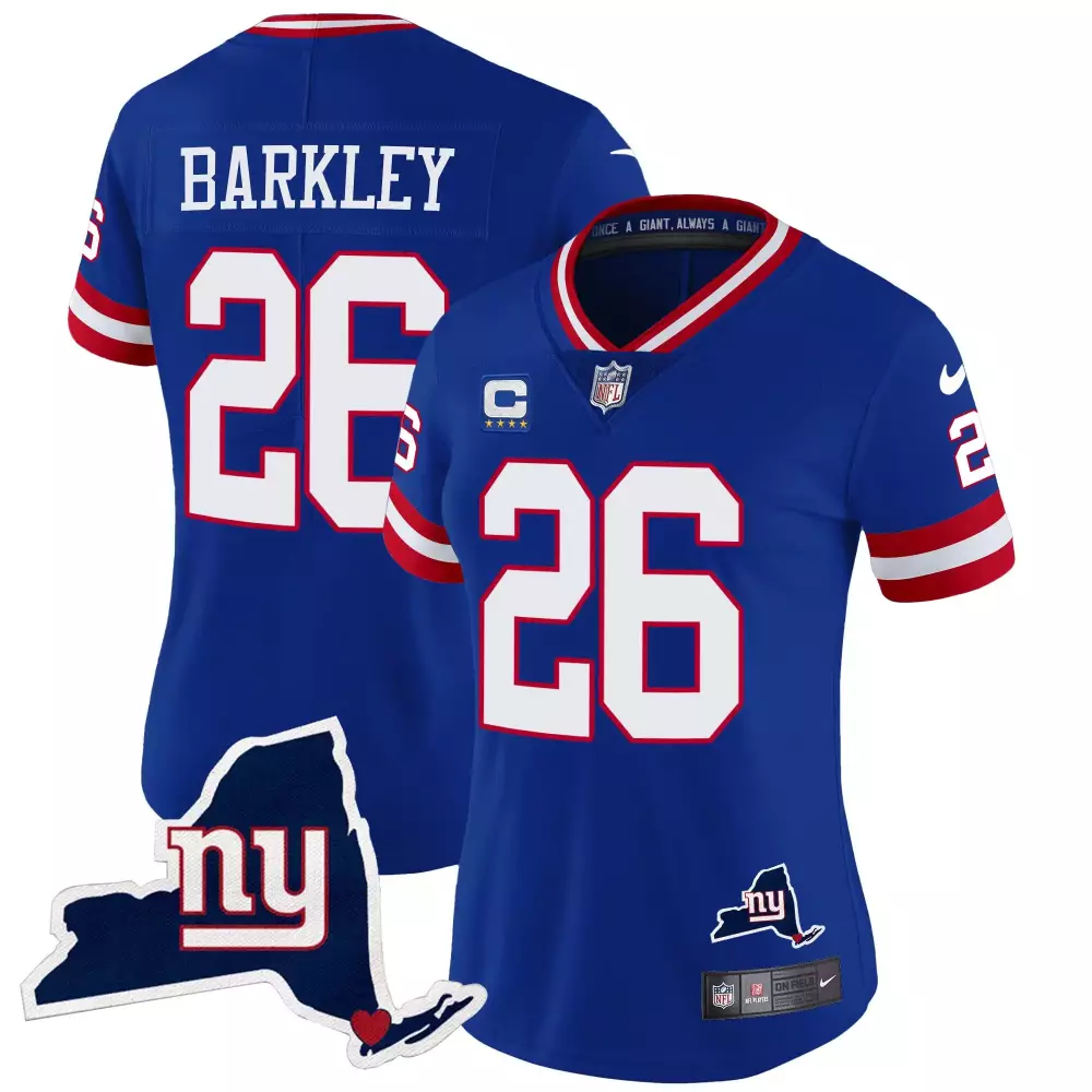 saquon barkley royal red mens new york giants split vapor jersey all stitched
