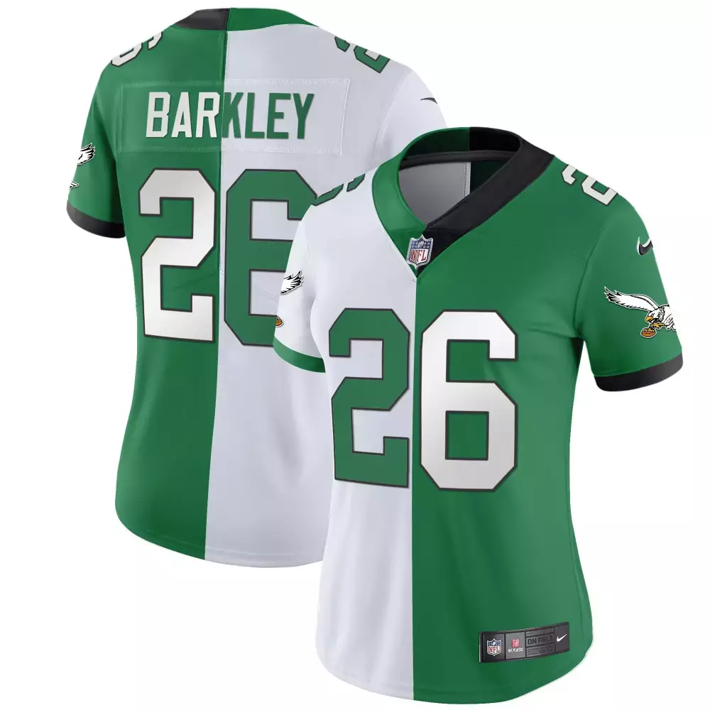saquon barkley split mens philadelphia eagles vapor limited jersey v2 all stitched