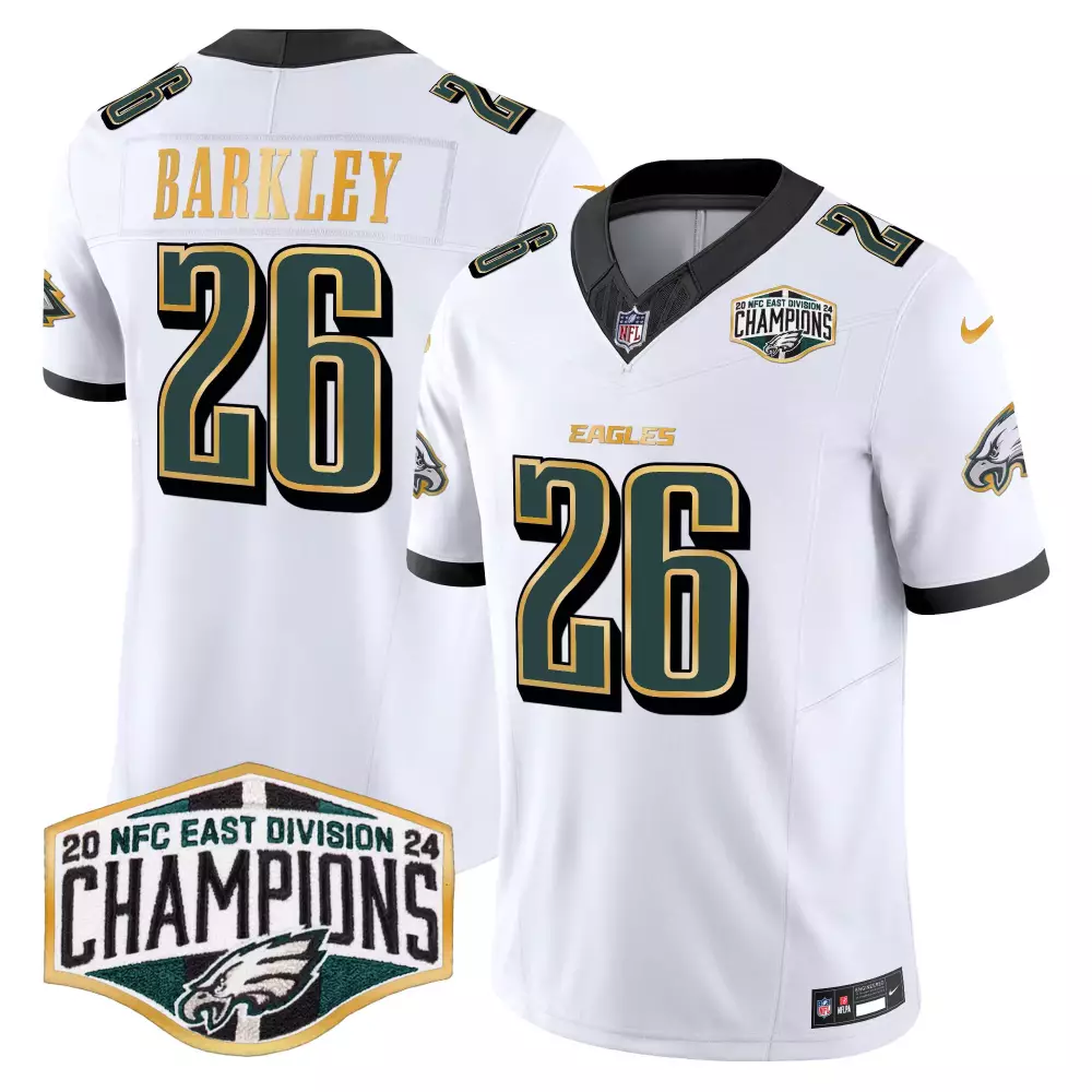 saquon barkley white mens philadelphia eagles 2024 crucial catch vapor limited jersey all stitched