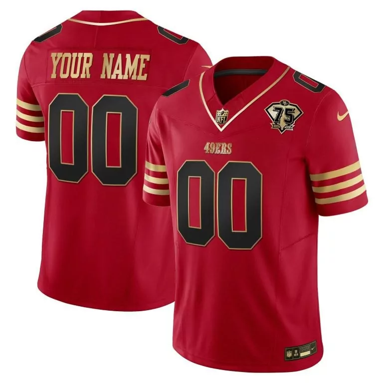 scarlet limited women fred warner san francisco 49ers throwback vapor limited jersey 75th anniversary patch