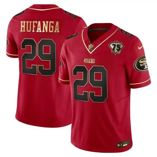 scarlet limited women talanoa hufanga san francisco 49ers throwback vapor limited jersey 75th anniversary patch