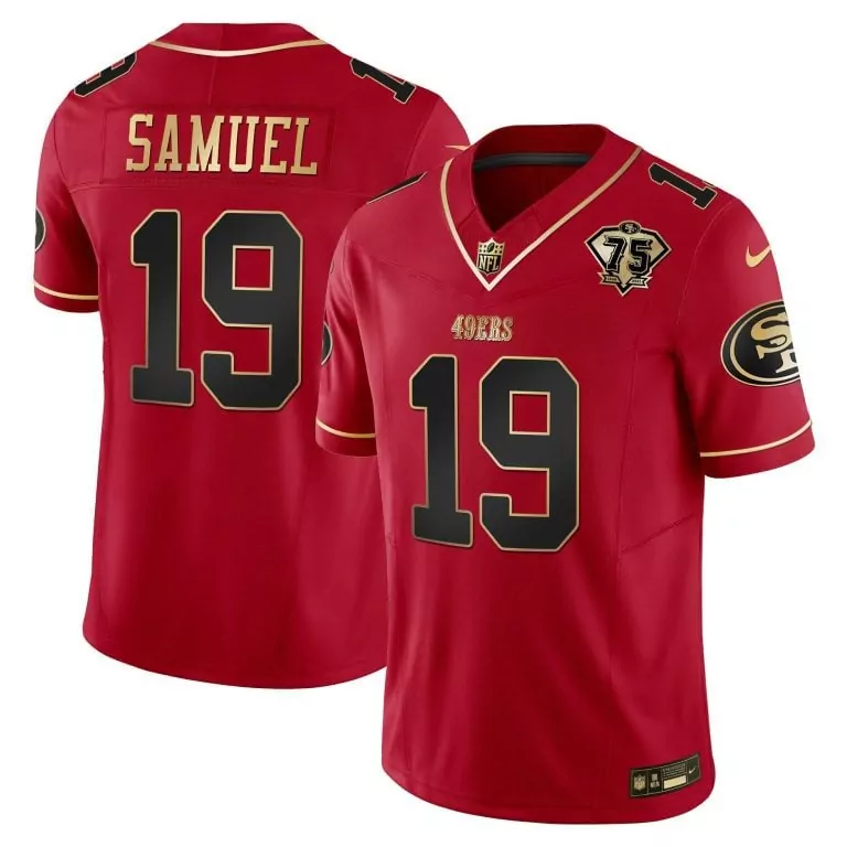 scarlet limited women talanoa hufanga san francisco 49ers throwback vapor limited jersey 75th anniversary patch
