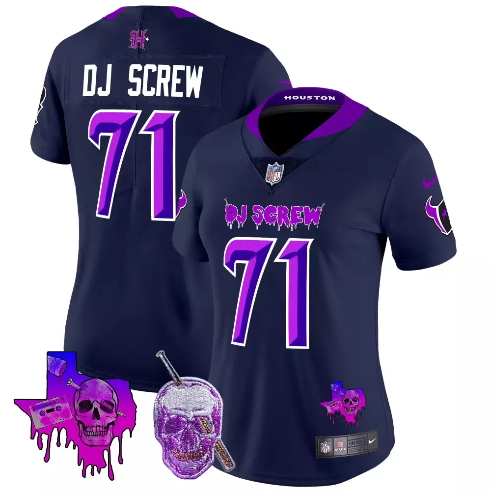 screw 1971 navy limited womens houston texans dj screw vapor limited jersey all stitched