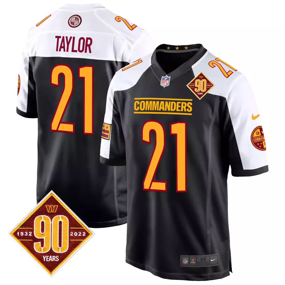 sean taylor black alternate mens washington commanders 90th anniversary home patch vapor limited jersey all stitched