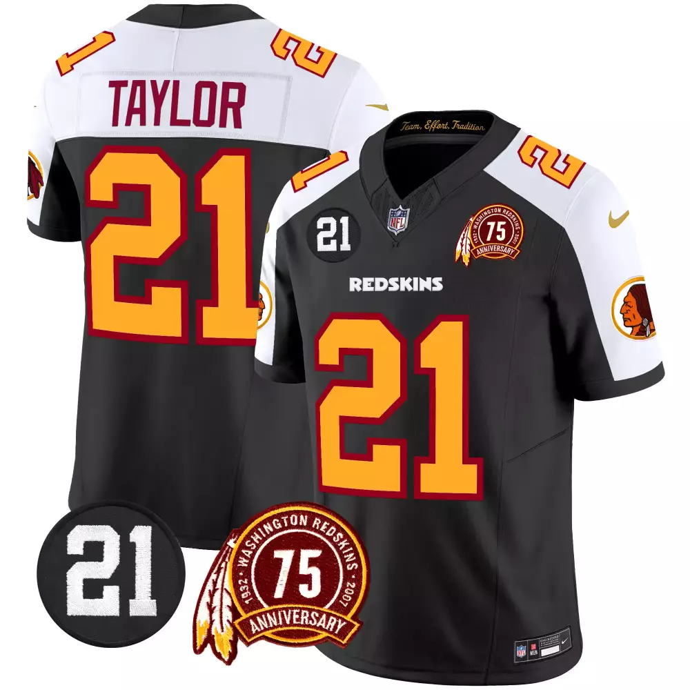 sean taylor black alternate mens washington redskins 75th sean taylor patch vapor limited jersey all stitched