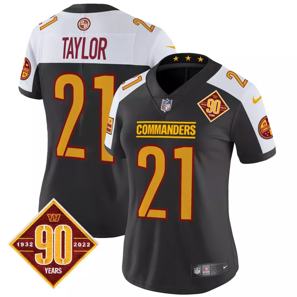 sean taylor black alternate mens washington commanders washington dc map patch jersey all stitched