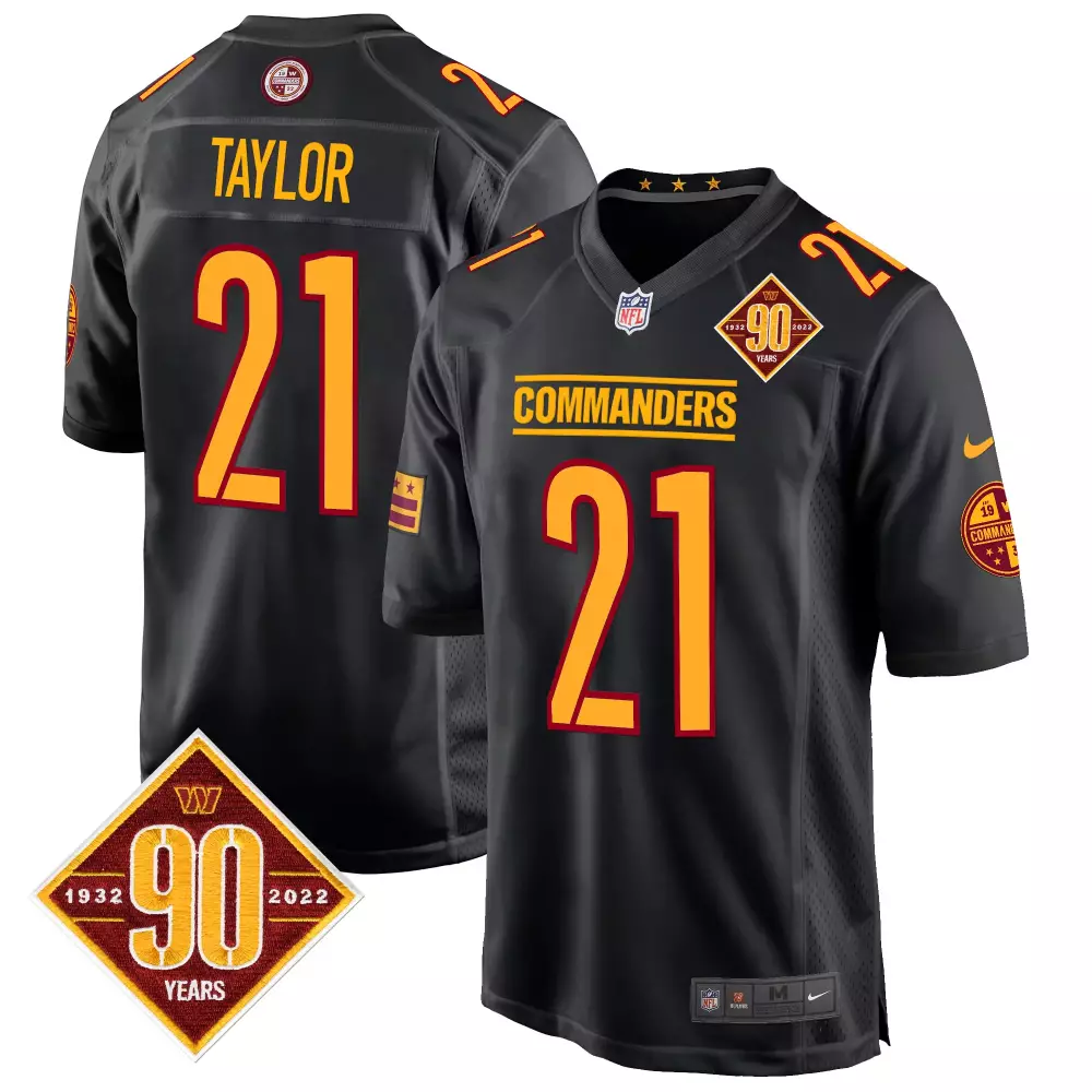 sean taylor black limited womens washington commanders 90th sean taylor patch gold vapor limited jersey all stitched