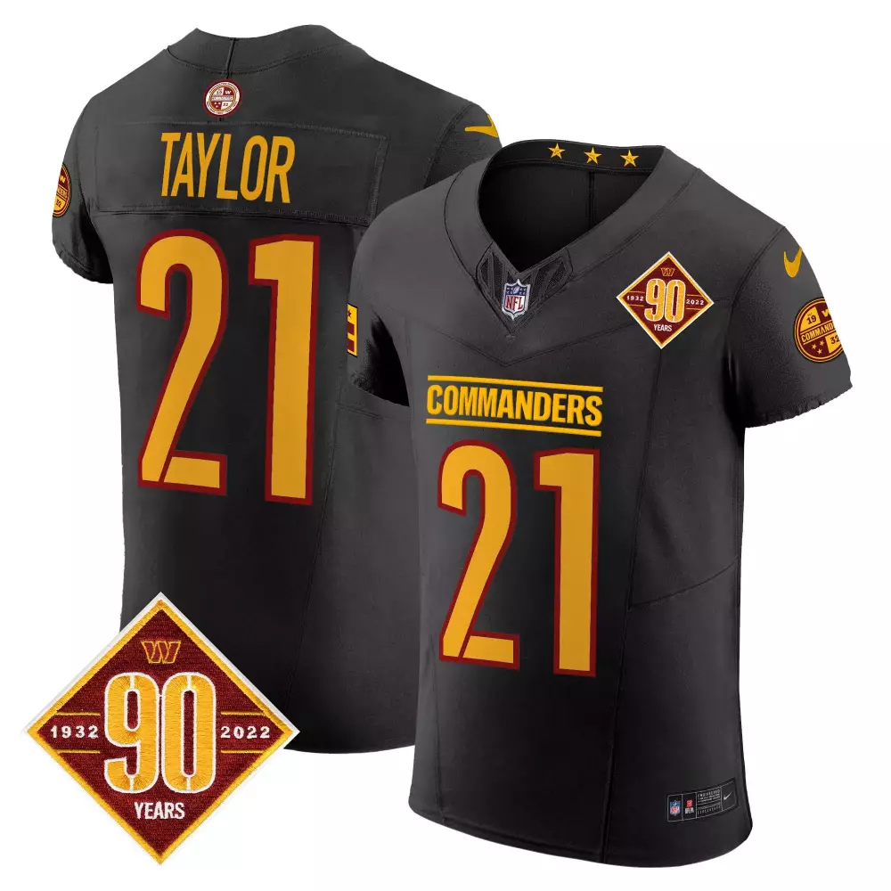 sean taylor black limited womens washington commanders 90th sean taylor patch gold vapor limited jersey all stitched