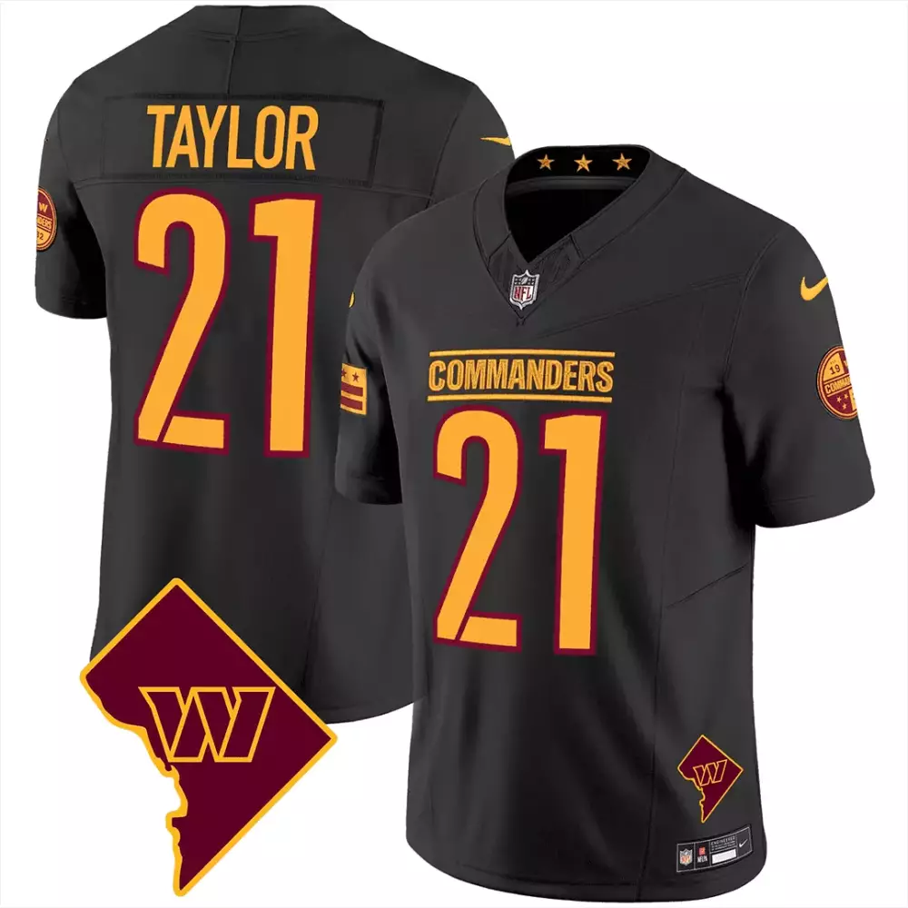 sean taylor black mens washington commanders 90th anniversary vapor limited jersey v4 all stitched