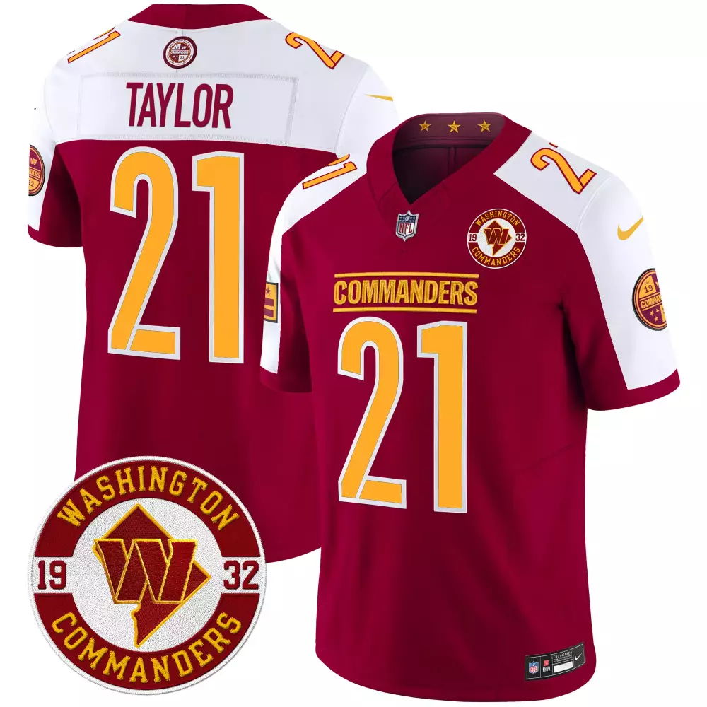 sean taylor black womens washington commanders 90th anniversary patch vapor jersey v2 all stitched
