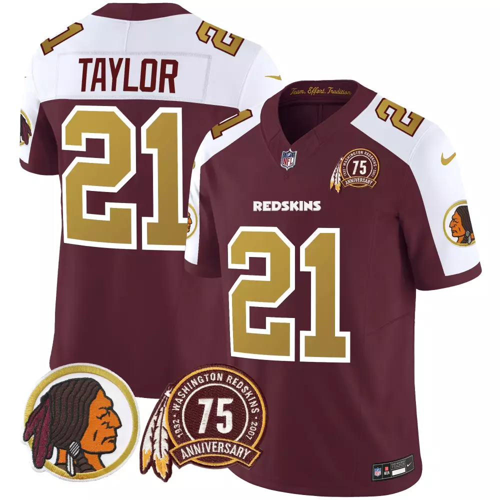 sean taylor burgundy alternate mens washington redskins 75th patch throwback vapor limited jersey v2 all stitched