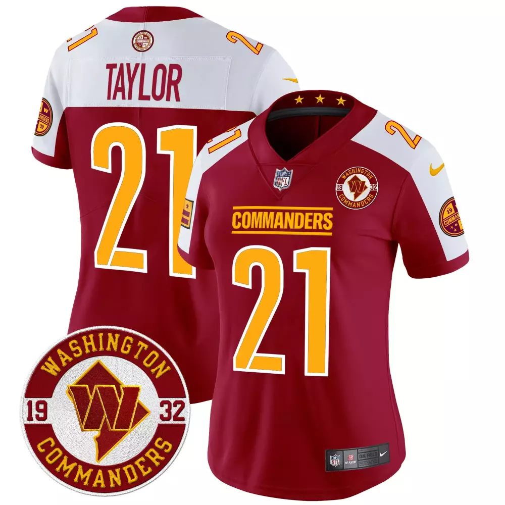 sean taylor burgundy alternate womens washington commanders 2024 vapor limited jersey est 1932 patch all stitched