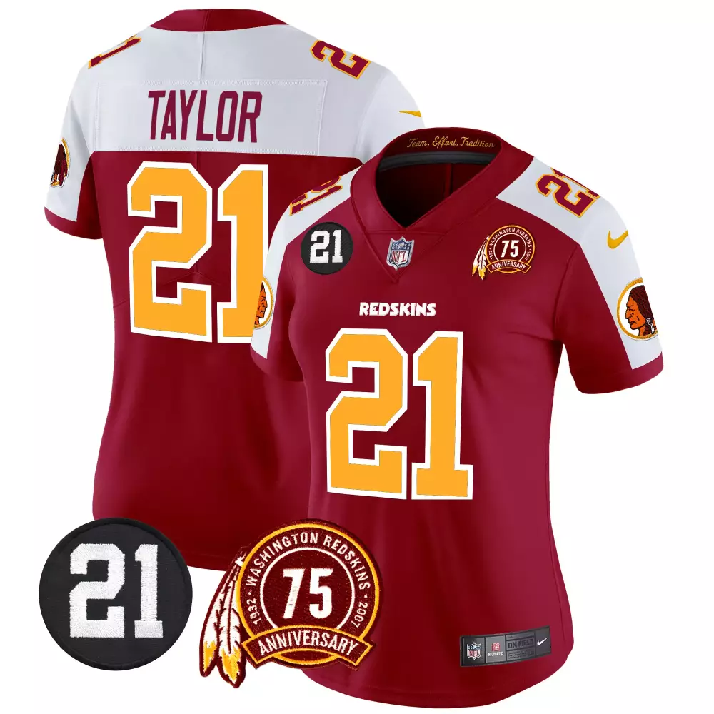 sean taylor burgundy alternate womens washington redskins 75th sean taylor patch vapor limited jersey v2 all stitched