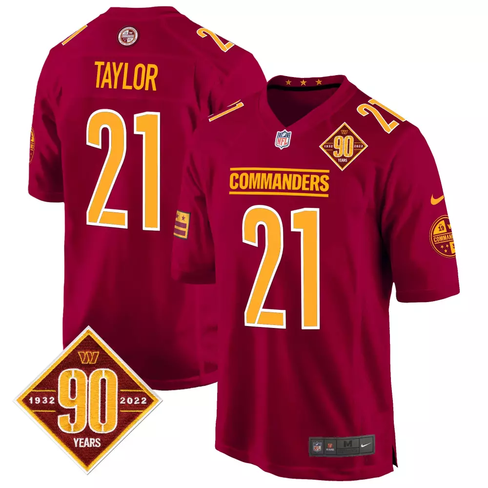 sean taylor burgundy mens washington commanders 2024 vapor limited jersey est 1932 patch all stitched