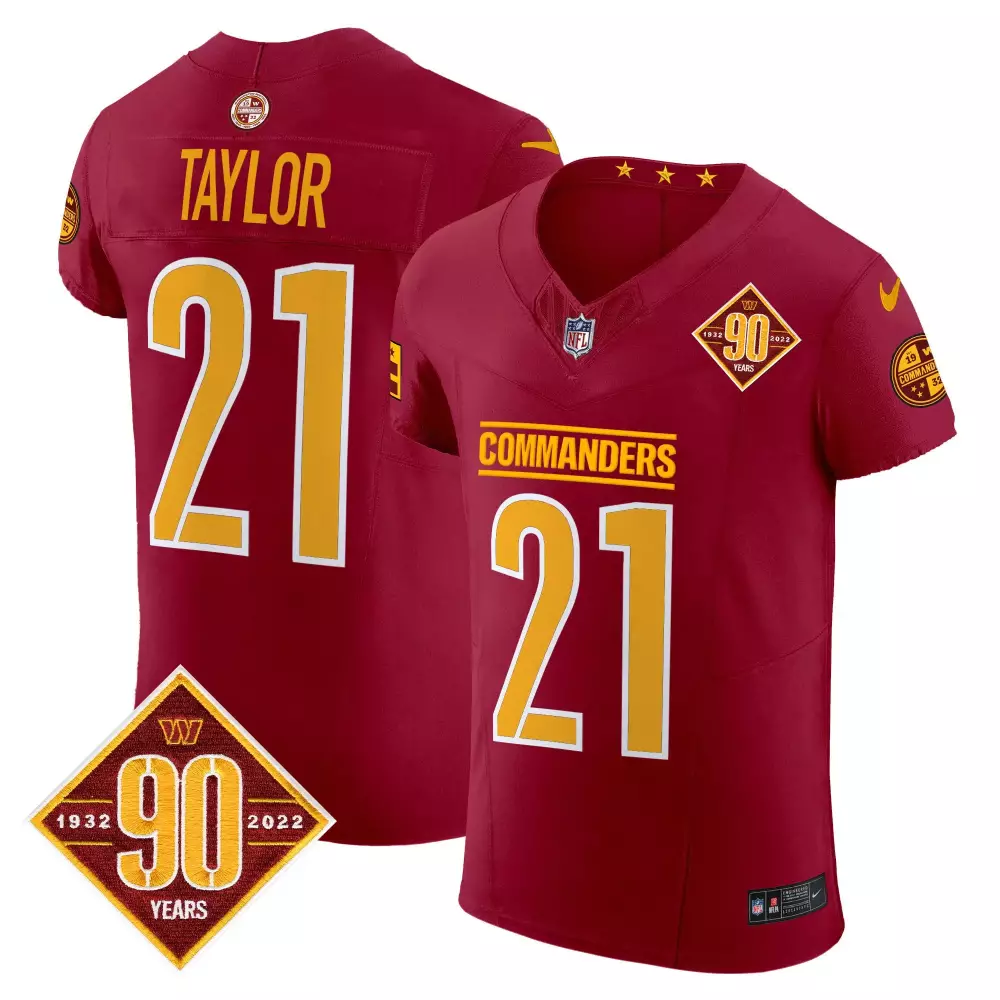 sean taylor burgundy mens washington commanders 2024 vapor limited jersey est 1932 patch all stitched