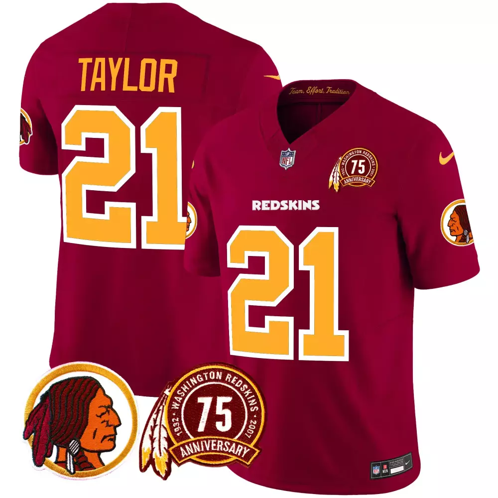 sean taylor burgundy mens washington redskins 75th patch throwback vapor limited jersey all stitched