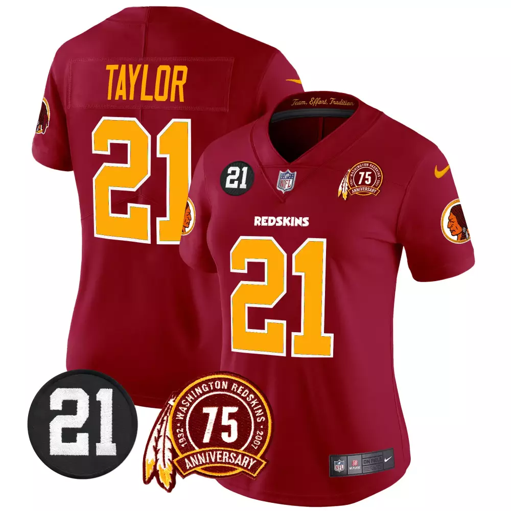sean taylor burgundy womens washington redskins 75th sean taylor patch vapor limited jersey all stitched