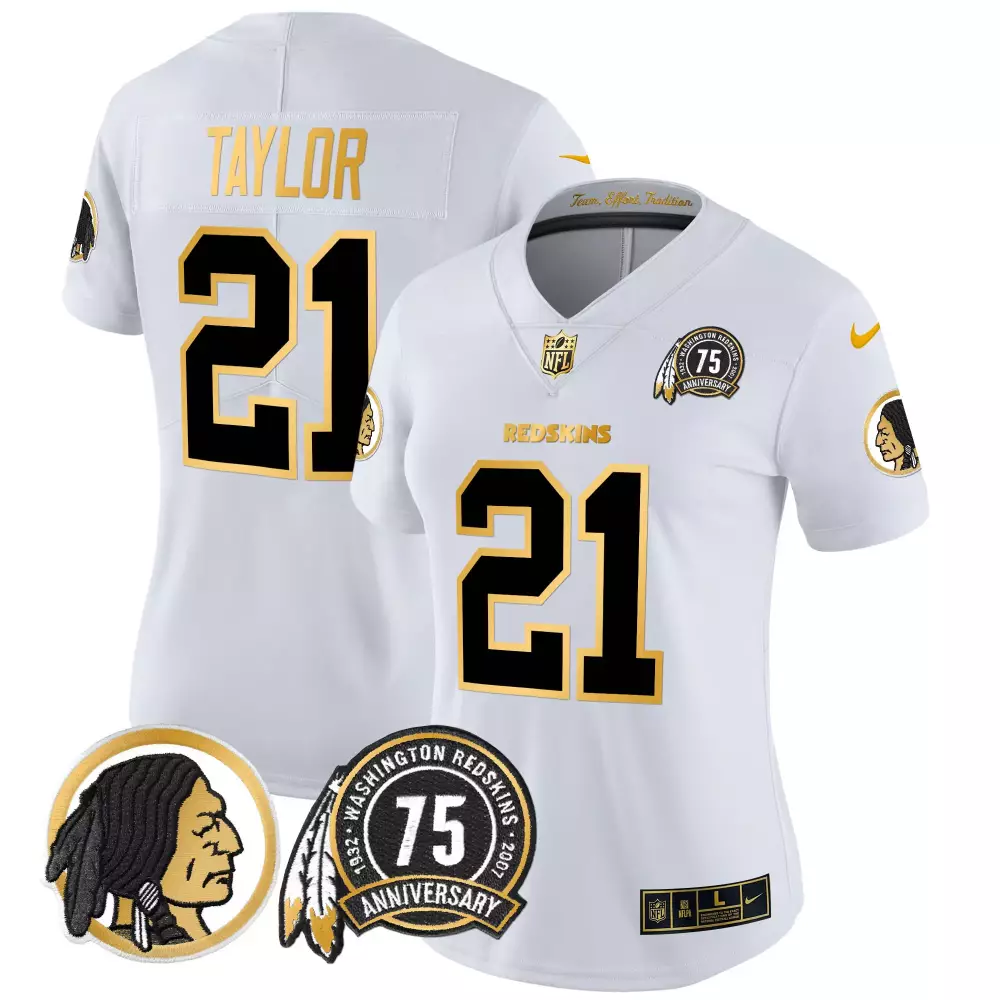 sean taylor white gold mens washington redskins 75th sean taylor patch gold game jersey all stitched